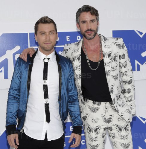 Lance Bass and Robert Sepulveda Jr.arrive at the 2016 MTV Video Music Awards
