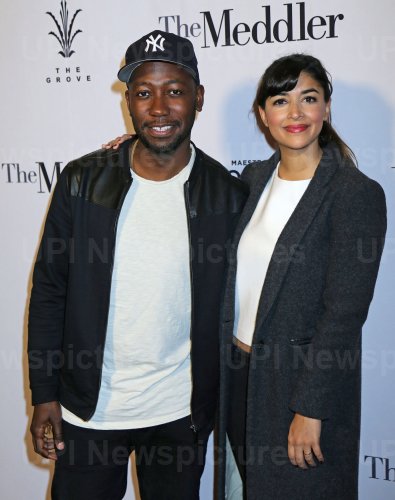 Lamorne Morris and Hannah Simone attend "The Meddler" premiere in Los Angeles