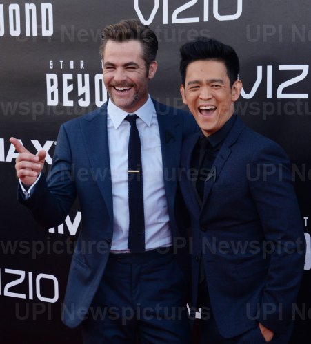 Chris Pine and John Cho attend the "Star Trek Beyond" premiere in San Diego